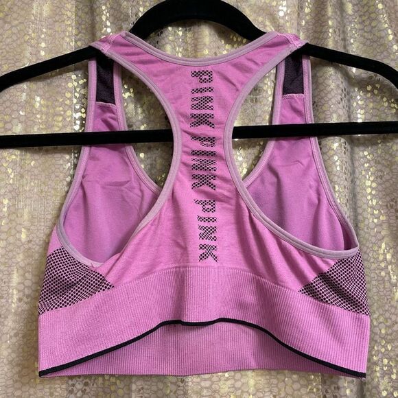 PINK Victoria’s Secret Sport Lightly Lined Seamless Pink Sports Bra, S/M - Picture 3 of 5